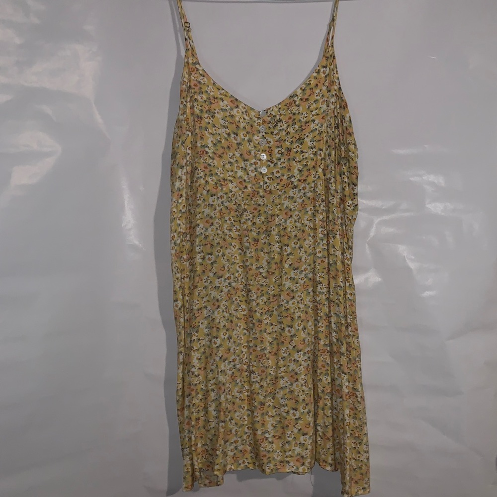 Yellow floral summer dress